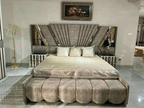 Bed Fabric Design, Luxury Bed Design, Beautiful Bedroom Furniture, Beautiful Bed Designs, Bed Back Design, Box Bed Design, Bedroom Color Combination, Bed Headboard Design, Decor Ideas Bedroom