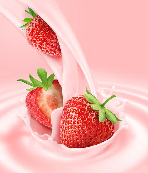 Strawberry yogurt splash on Behance