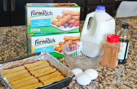 French Toast Stick Casserole French Toast Casserole Using Frozen French Toast Sticks, French Toast Sticks Casserole, Frozen French Toast Sticks Casserole, French Toast Stick Casserole, French Toast Ideas, Brunch Party Menu, Christmas Brunch Party, Easy French Toast Casserole, Oven French Toast