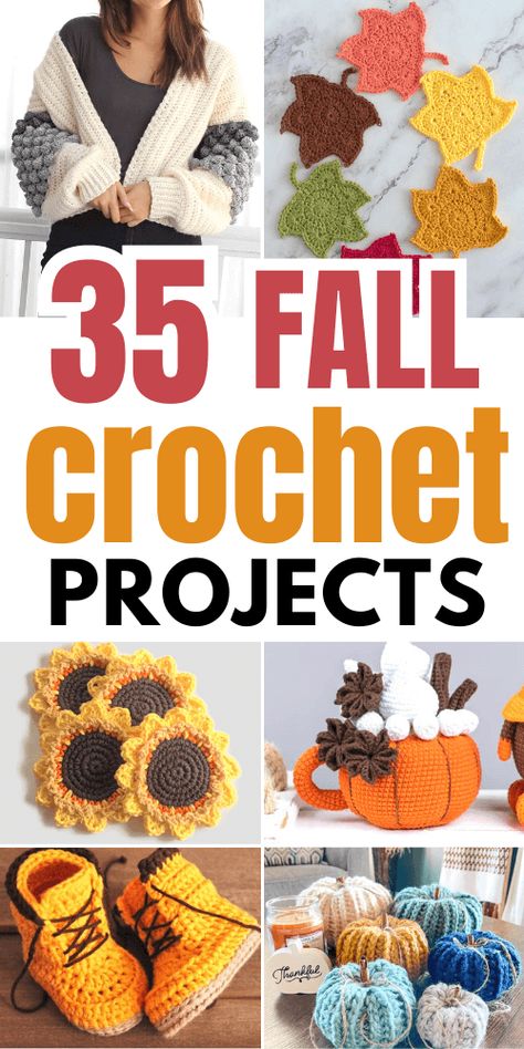 BEST Fall Crochet Ideas to Make and Sell: Craft Your Way into Autumn's Spirit - Explore the best fall crochet ideas that are not only creative but also great for selling. From cozy sweaters to adorable decorations, these patterns are free and easy to follow. Dive into the autumn crafting spirit and create pieces that capture the essence of the season. Crochet Craft Fair Projects, Easy To Follow Crochet Patterns, Crochet For Fall Free Patterns, What To Crochet To Sell, Crochet Horn Of Plenty Pattern, Starter Crochet Patterns, Cute Knit Sweater Patterns, Cool Crochet Projects Free, Crochet Autumn Decor Free Pattern