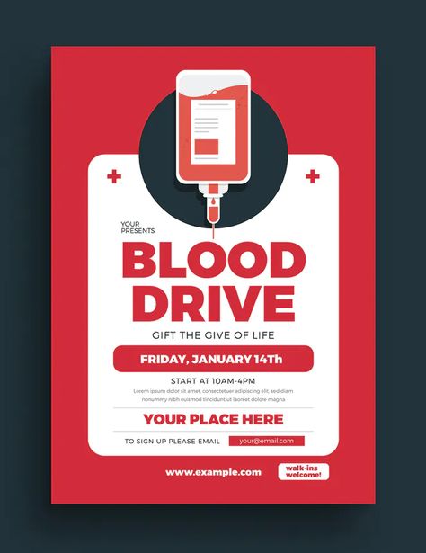 Blood Drive Event Flyer Template PSD, AI - Download Blood Donation Posters, Event Flyer Design, Drive Poster, Halloween Party Flyer, Corporate Event Design, Graphic Shapes Design, Blood Drive, Awareness Poster, Graphic Design Flyer