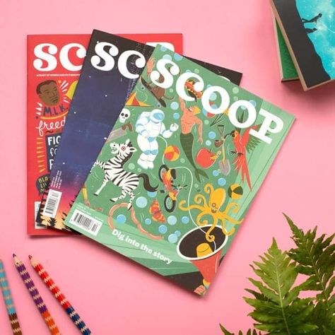 Scoop, the literary magazine for kids: a meaningful present that keeps giving all year Kids Magazine Design, Socmed Design, Anorak Magazine, Storybook Design, Breathe Magazine, Magazine Examples, Kids Magazines, Catalog Cover Design, Graphic Design Portfolio Book