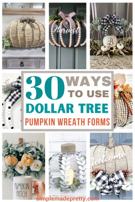 Pumpkin Wreath Form Ideas, Wreath Form Ideas, Dollar Tree Pumpkin Wreath Form, Pumpkin Wreath Form, Dollar Tree Pumpkin Wreath, Dollar Tree Halloween Decor, Pumpkin Wreath Diy, Dollar Tree Pumpkins, Fall Pumpkin Crafts