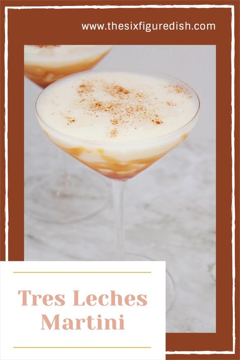 This Tres Leches Martini is your happy hour dreams come true! Cocktail meets dessert with this decadent Tres Leches Martini. This is one of those martini recipes that are sure to leave a lasting impression. Horchata Martini, Easy Tres Leches, Traditional Mexican Desserts, Chocolate Tres Leches Cake, Copycat Starbucks Drinks, Strawberry Blueberry Smoothie, Homemade Wine Recipes, Whipped Vodka, Martini Recipe