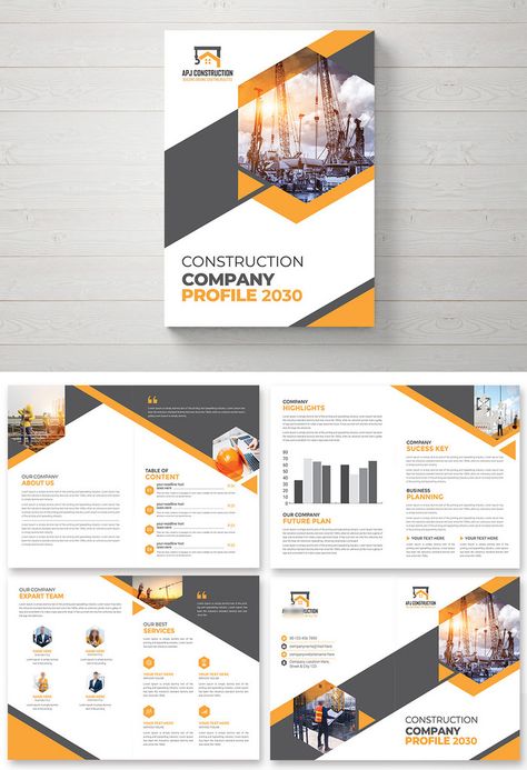 Creative Best Construction Company Profile#pikbest##Templates Contracting Company Profile, Profile Company Design, Company Profile Design Templates Free, Construction Company Profile, Company Profile Design Templates, Digital Decorations, Contracting Company, Trifold Brochure Template, Creative Company