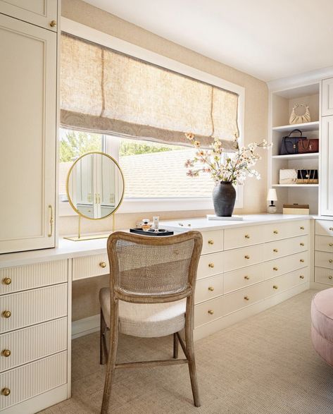 Bedroom Closet With Vanity, Makeup Vanity In Front Of Window, Vanity With Window, Dresser Under Window, Vanity Under Window, Office In Closet, Bedroom With Patio, Closet With Vanity, West Of Main