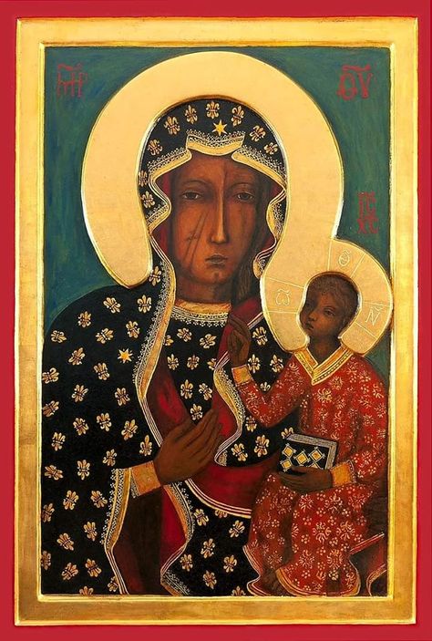 Our Lady Of Czestochowa, Prayer Pictures, Novena Prayers, Russian Icons, Russian Orthodox, San Francesco, Child Jesus, The Virgin Mary, Daughters Of The King