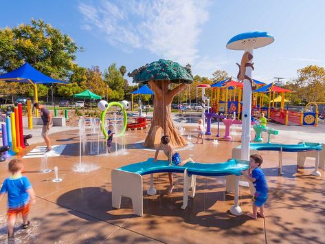 Designed for children of all abilities, the Eagle Soar Splash Pad offers an inclusive and welcoming place where children with special needs can play, explore and socialize. Combining a zero-depth splash pad with fun elements, and interactive stations with kinesthetic play prompts, the splash pad offers an exceptional play experience for the residents of Temecula. … Continue reading Eagle Soar Splash Pad: Margarita Park Water Park Ideas, Spray Park, Go Kart Tracks, Splash Zone, Water Playground, Splash Park, Kids Indoor Playground, Play Ground, Play Pool