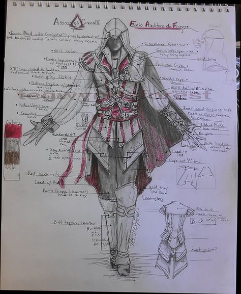 Ok this one has some odd spots that make me wince as a historical fashion seemstress. Lol Assassin's Creed Outfit, Assassin Costume, Assassins Creed Costume, Assassin's Creed Ezio, Assassins Creed Cosplay, Assassin's Creed Wallpaper, Assassin's Creed Brotherhood, Assassins Creed Artwork, Assassins Creed Game