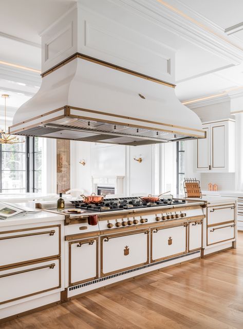 West Hollywood Manor | Officine Gullo Officine Gullo, Semi Recessed Sink, Professional Cooking, Cooking Range, Green Chrome, U Shaped Kitchen, Kitchen Solutions, Burnished Brass, Warming Drawer