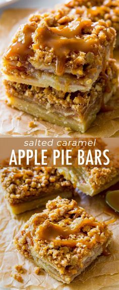 Caramel Apple Pie Bars, Thanksgiving Desserts Pie, Apple Recipes Healthy, Salted Caramel Apple Pie, Apple Pie Bars, Thanksgiving Desserts Easy, Apple Recipes Easy, Sally's Baking, Caramel Apple Pie