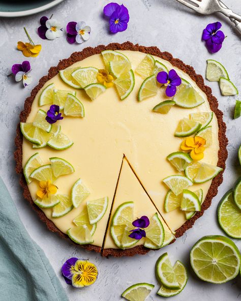 Key Lime Tart | Olive  Mango Key Lime Tart, Key Lime Filling, Key Lime Tarts, Almond Crust, Lime Tart, Key Lime Juice, Watermelon Cake, Almond Crusted, Lime Peel