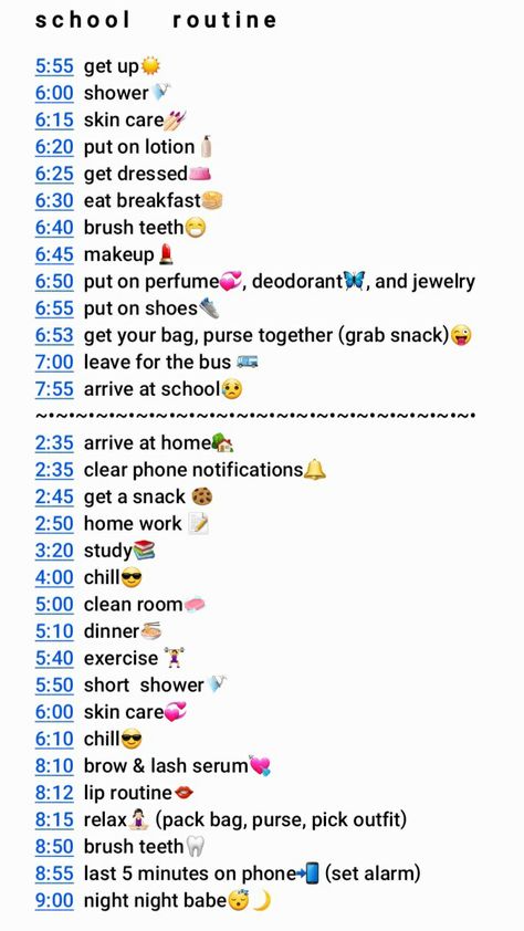 That Girl Расписание, School Night Routine, School Routine For Teens, Daily Routine Schedule, Captain Obvious, Morning Routine School, Dag Make Up, Morning Routine Checklist, Daily Routine Planner