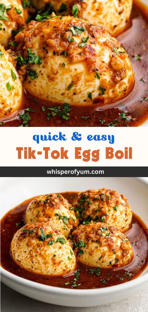 bowl of hard-boiled eggs in a spicy boil sauce topped with parsley Egg Boil, Boiled Egg Recipes, Hard Boiled Egg Recipes, Boiled Food, Boiled Egg Diet, Keto Recipes Dinner, Egg Recipes, Boiled Eggs, Quick Easy