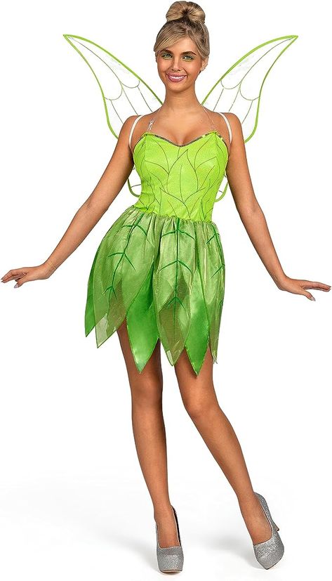 Adult Tinkerbell Costume, Green Fairy Costume, Fairy Dress Costume, Adult Fairy Costume, Green Fairy Wings, Dress With Wings, Fairy Wings Costume, Tinkerbell Costume, Onesie Costumes