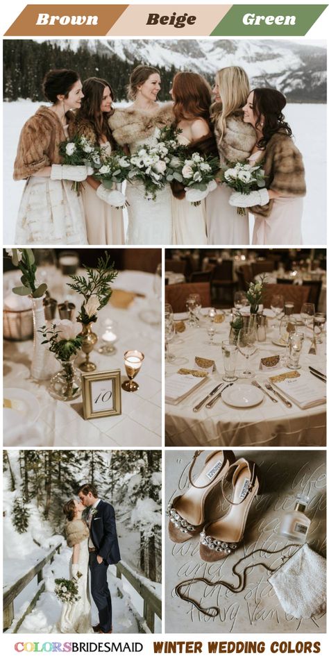 All 30+ Winter Wedding Color Palettes - ColorsBridesmaid Winter Color Schemes Wedding, January Wedding Color Palette, Winter Wedding Theme Colors, Champagne Winter Wedding, Winter Wedding Palette, Winter Wedding Bridesmaid Dresses, Winter Wedding Themes, January Wedding Colors, December Wedding Colors