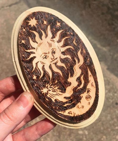 Wooden Box Burning Ideas, Engraving Art Ideas, Wood Burning Landscape, Engraver Ideas Diy, Burn Wood Art, Wood Burning Mushrooms, Wood Engraving Art, Cool Wood Burning Designs, Wood Burn Art