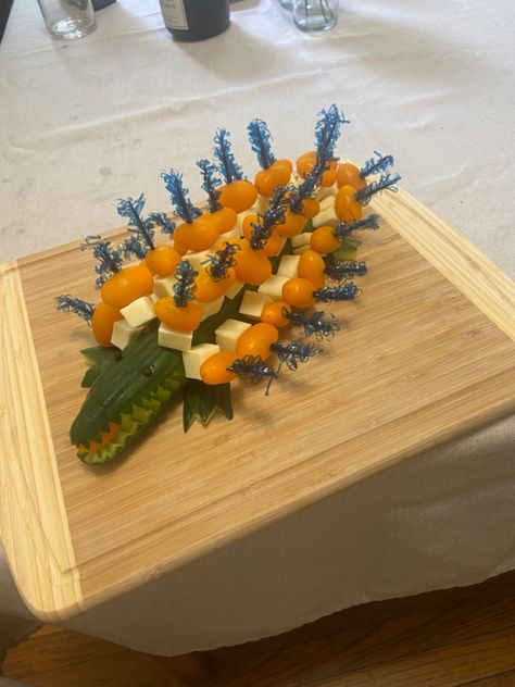 Used 3 inch cellophane tooth picks with white cheddar and orange tomatoes. Gator Graduation Party, Gator Party, Uf Gator, Gator Football, Tailgate Ideas, Florida Gators Football, Gators Football, Florida Gator, Tail Gate