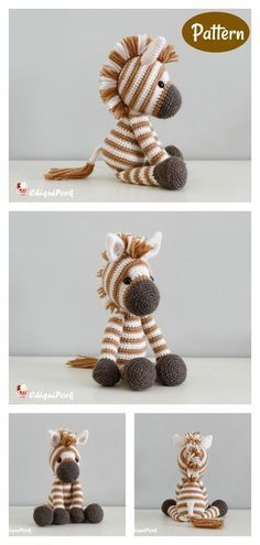 Crochet Jungle Animals, Crochet Zebra Pattern, Animal Themed Nursery, Crochet Zebra, Crochet Christmas Gifts, Toy Crochet, Crochet Amigurumi Free Patterns, Themed Nursery, Crochet Animal Patterns