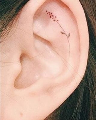 🗣 #tattoo #tattoos #bodyart #tattooed #inked #ink #tattooedgirl #tatts #instatattoo #instatattoos #newtattoo #tats #sleeve #me #art #design #artist #amazing #girlswithtattoos #eartattoo #flower #flowertattoo #simpletattoo #simple #smalltattoo Ears Tattoo, Inner Ear Tattoo, Ear Tattoos, Tattoo Trend, Tattoos For Women Flowers, Best Tattoos For Women, Tattoo Feminina, Feather Tattoos, Trendy Tattoos