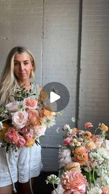 Sage + Rae Floral | Minneapolis Wedding Florist on Instagram: "Make a bridal bouquet with me! It really is so vulnerable to share the design process sometimes. 🤭 Please let me if you like these kinds of videos & any thoughts or questions you have!!!. . . . . . #weddingflorist #weddingflowers #florist #floraldesign #flowers #bridalbouquet #floraldesigner" Light And Airy Wedding Bouquet, Diy Large Floral Arrangements, How To Do A Bouquet Of Flowers, How To Make Bridal Bouquets, How To Make A Bridal Bouquet Tutorials, How To Make A Bridal Bouquet, How To Make A Wedding Bouquet, Diy Bridal Bouquet Tutorial, Make A Bridal Bouquet