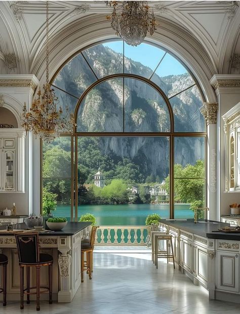 Swiss Home Interior, Lake Como Mansion, Rich House Living Room, Coastal Rich Aesthetic, European House Aesthetic, European House Interior, Mansions Aesthetic, Lake Como House, Lakehouse Aesthetic