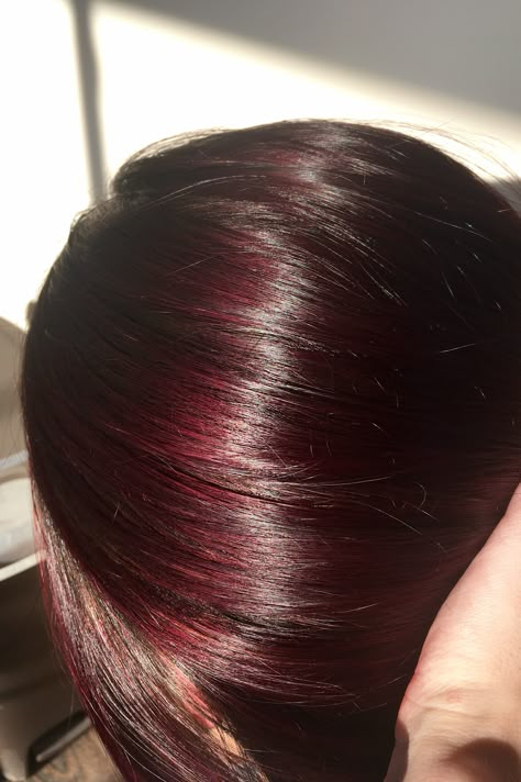 Coke Cola Hair Color, Cherry Pepsi Hair Color, Cherry Coke Hair Aesthetic, Cherry Soda Hair, Cherry Coke Hair Curly, Coca Cola Red Hair, Cherry Cola Makeup, Red Tinted Hair, Dark Cherry Coke Hair Color