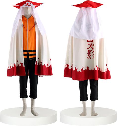 PRICES MAY VARY. ♦ PRODUCT NANE ♦MYCOS Nanadaime Hokage Suit Orange Ninja Costum 12th Generation-C17 ♦ PACKING LIST ♦ Men's 4 Piece Set：Nanadaime Hokage Cloak，Orange Zipper Jacket，Black Rubber Band Pants，Hokage sama Cap. 【Warm tip】This costume don't include wigs, shoes, display items and props etc. ♦ BEST MATERIALS ♦100% Polyester，Include：100% Polyester Fine twill material. ★★ Our costumes are made of very suitable materials and have a very good effect in terms of shape and comfort. ★★ ♦ SIZE DE Hokage Cloak, Naruto Costume, Ninja Cosplay, Black Rubber Band, Shoes Display, Packing List Men, Black Rubber Bands, Halloween Clothing, Halloween Men