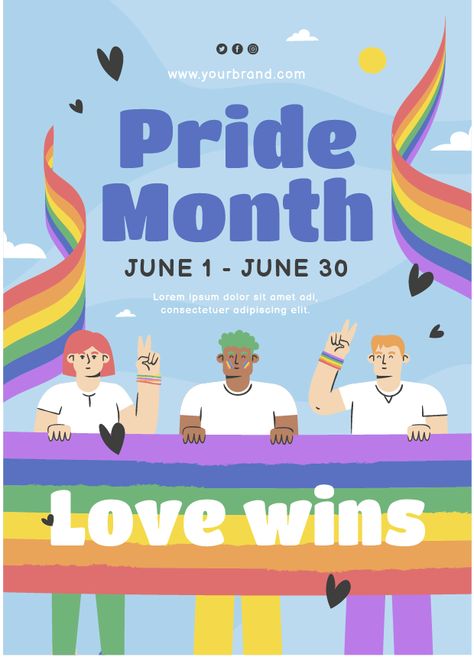 Pride Month Poster, Poster Art Ideas, Oman National Day, Greeting Poster, Pride Day, Pride Colors, Flag Vector, Vertical Poster, Graphic Design Projects