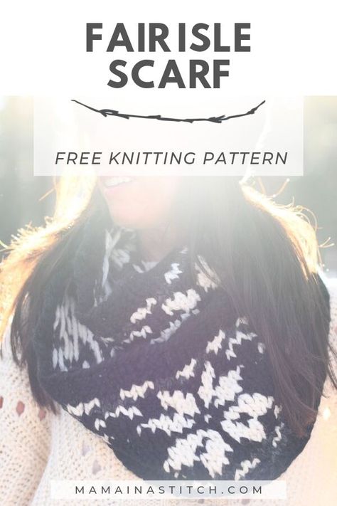 This free scarf knitting pattern will show you how to make a classic, modern knit colorwork scarf! This is perfect for beginner knitters who have wanted to try fair isle knitting. The scarf's so cute for the holidays and for the winter season! It works up quickly too because it's super chunky! #knittingpattern #knittingideas via @MamaInAStitch Free Knit Scarf Patterns, Colorwork Scarf, Fair Isle Cowl, Knit Colorwork, Knitting Colorwork, Modern Knitting Patterns, Scarf Knitting Pattern, Yarn Creations, Knitting Patterns Free Scarf