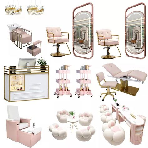 Saloon Chair, Chair Styling, Parlor Decor, Beauty Salon Chairs, Pink Salon, Styling Chairs, Hairdressing Chairs, Furniture Styling, Nail Salon Furniture