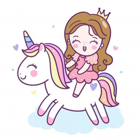 Cute princess ride unicorn cartoon | Premium Vector #Freepik #vector #baby #love #kids #fashion Unicorn Vector, Baby Vector, Unicorn Wallpaper Cute, Unicorn Cartoon, Unicornios Wallpaper, Inspiration Poster, Unicorn Drawing, Magic For Kids, Illustration Mignonne