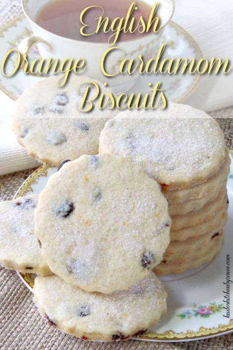 Best Tea Cookies, Orange Cardamon Cookies, English Biscuits Recipe, Christmas Tea Cookies, British Tea Biscuits, English Desserts British, Orange Cardamom Shortbread Cookies, English Tea Cookies, English Biscuits British