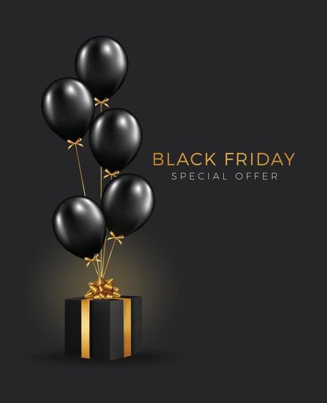 Black friday sale background with beautiful balloons and flying serpentine Black Friday Poster Design, Black Friday Design Inspiration, Black Friday Banner Design, Black Friday Design Ideas, Black Friday Ideas, Black Friday Photography, Black Friday Background, Black Friday Logo, Black Friday Inspiration