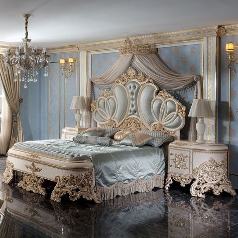 Baroque Bedroom, Wooden Bedroom Furniture Sets, Bedroom Sets Furniture King, Luxury Bedroom Sets, Fancy Bedroom, Wooden Bedroom Furniture, Baroque Furniture, Luxury Bedroom Furniture, Headboard Design