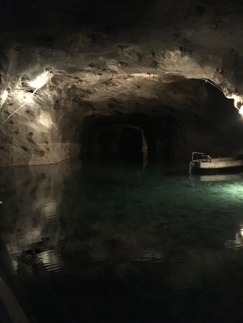 The Seegrotte* Austria  is an underground cave system with a large grotto located under a former gypsum mine (the lake is 60 m below ground, the water surface 6200 m2) Water Cave Aesthetic, Grotto Aesthetic, Cave With Water, Underground Spring, Book Locations, Cave Lake, Underground Lake, Underground Aesthetic, Cave Houses