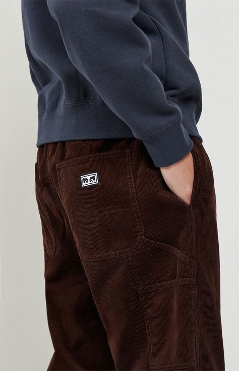 Obey Easy Corduroy Carpenter Pants Carpenter Pants Outfit, Colourful Pants, Pants Guide, Corduroy Carpenter Pants, Corduroy Pants Outfit, Pocket Designs, Outfit Elegantes, Jeans Joggers, Pants Outfit Men