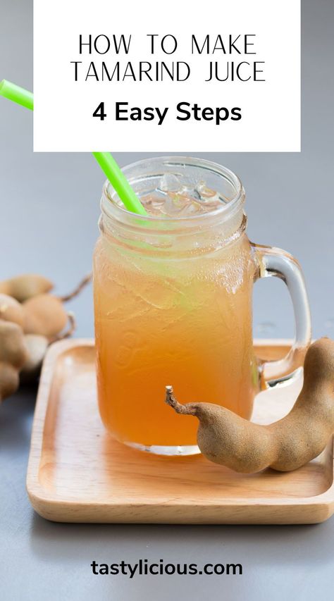 Tamarind Smoothie Recipe, How To Make Tamarind Juice, Tamarind Recipes Drinks, Tamarind Water Recipe, Tamarind Drink Recipe, Tamarind Juice Recipe, Jamaican Carrot Juice Recipe, Tamarindo Drink Recipe, Tamarind Juice Benefits