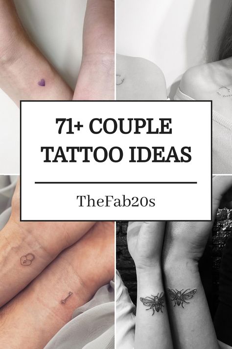 Explore over 71 unique concepts for couple tattoos that beautifully symbolize your love and connection. Whether you prefer complementary designs or individual motifs with special meanings, our comprehensive collection has the ideal tattoo inspiration for every duo looking to commemorate their relationship in a meaningful way. Unveil the perfect ink ideas to showcase your bond through art and create lasting memories together. Unique Partner Tattoos, But The Greatest Of These Is Love Tattoo, Tattoos That Join Together, Couple Tatoos Minimaliste, Small Meaningful Tattoos For Couples, Couples Dainty Tattoos, Couple Dainty Tattoos, Matching Half Tattoos, Romantic Tattoo Couples