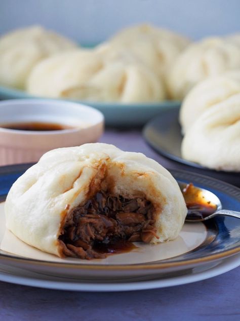 Siopao with asado filling is the ultimate Asian snack or appetizer. With soft, fluffy bread and sweet and savory flavors, these steamed buns are hearty and tasty! Siopao Asado Recipe, Siopao Recipe, Asado Recipe, Kawaling Pinoy, Steamed Pork Buns, Meat Bun, Fluffy Bread, Pinoy Foods, Midday Snack