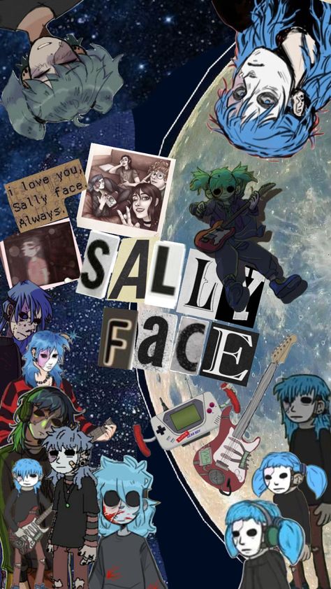 #sallyface #wallpaper #salfisher | Sally face wallpaper!! Sallyface Wallpaper, Sally Face Wallpaper, Face Wallpaper, Sally Face Game, Fangirl Problems, Sally Face, Silly Faces, Horror Game, Vintage Wallpaper