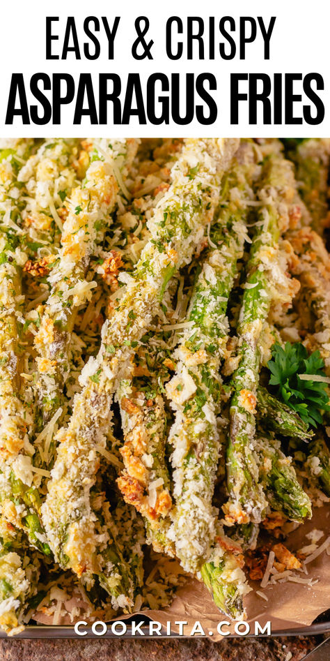 A healthier twist on french fries, these crispy parmesan asparagus fries are baked to perfection in the oven. Coated with panko breadcrumbs and parmesan, they're a delicious and nutritious snack or side dish. Deep Fried Asparagus Recipes, Crispy Baked Asparagus Fries 12 Tomatoes, Crispy Baked Asparagus Fries, Fried Asparagus Recipes, Asparagus Appetizer Recipes, Easy Homecooked Meals, Crispy Asparagus, Parmesan Asparagus Baked, Healthy Airfryer