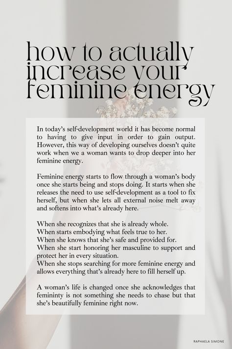 How To Connect To Feminine Energy, Tap Into Divine Feminine, Living In Your Feminine, How To Live In Your Feminine Energy, How To Connect With Your Divine Feminine, Activating Feminine Energy, How To Be More Soft And Feminine, Being A Feminine Woman, Increasing Feminine Energy