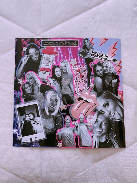 Scrapbook Page Ideas Aesthetic, Y2k Scrapbook Ideas, 2022 Scrapbook Cover, Scrapbook Front Cover Ideas Aesthetic, 2023 Scrapbook Cover, Scrapbook Highschool, 21st Scrapbook Ideas, Scrapbook Ideas College, Scrapbook Film Photos