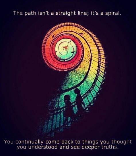 Life is a spiral not a straight line. #life #wisdom #truth  Follow for more Great Quotes! Fever Dream, Psy Art, Deep Truths, Intp, Design Graphique, Art Plastique, Spiritual Journey, Sacred Geometry, Spiritual Awakening