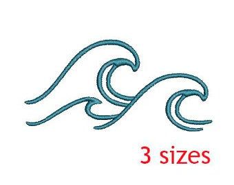 Ocean Embroidery, Embroidery Water, Wave Embroidery, Wave Machine, Waves Design, Sewing Machine Embroidery, Cute Embroidery, Sewing Embroidery Designs, Water Design