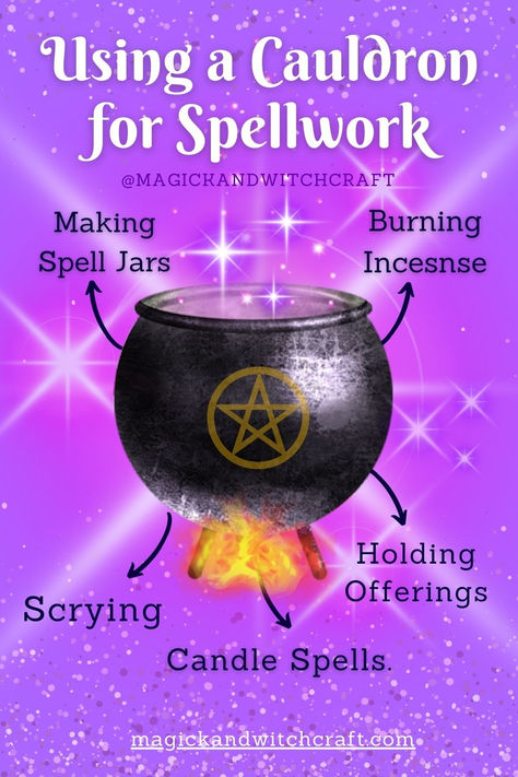 The witch's cauldron is a powerful tool that holds a deep connection to the world of magic and mysticism. In this guide, we will explore the common uses of cauldrons in spellwork, providing you with the knowledge and inspiration to unlock the full potential of this enchanting instrument. So, grab your cauldron, gather your witchcraft supplies, and let's dive into the realm of witchcraft! #wicca #pagan #paganism #witchcraft #witch #cauldron #spell #spellwork Cauldron Magic, What Is A Witch, Witch's Cauldron, Witchs Cauldron, Witch Tips, Witch Cauldron, The Cauldron, Witches Cauldron, Witchcraft Supplies