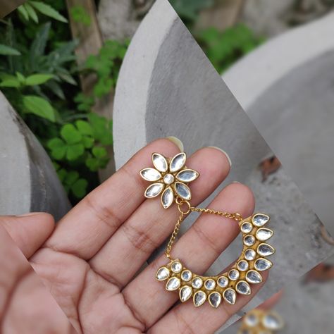 Kundan Earrings Handmade, Diy Kundan Earrings, Diy Kundan Jewellery, Kundan Jhumka Earrings, Diy Earrings Materials, Diy Earrings Easy, Earrings Diy Handmade, Diy Jewellery Designs, Diy Wire Earrings