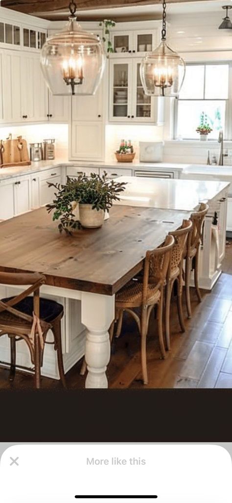 Farmhouse Kitchen Lighting, Farmhouse Kitchen Island, Organizing Hacks, Cabin Kitchens, House Decor Rustic, Farmhouse Style Kitchen, Modern Farmhouse Kitchens, Farmhouse Furniture, Decoration Inspiration