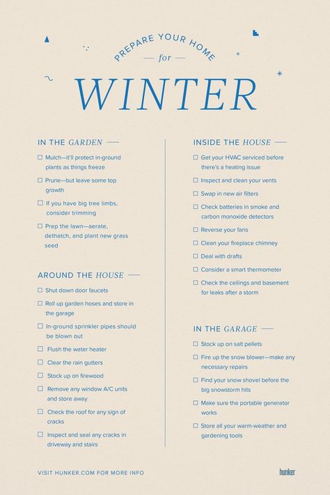 Preparing Your House For Winter, Prepare House For Winter, Winter Home Preparation, Preparing For Winter Home, Winter Home Checklist, Winter Checklist For Home, January Home Maintenance Checklist, Cold Weather Preparation Tips, Winter Home Essentials